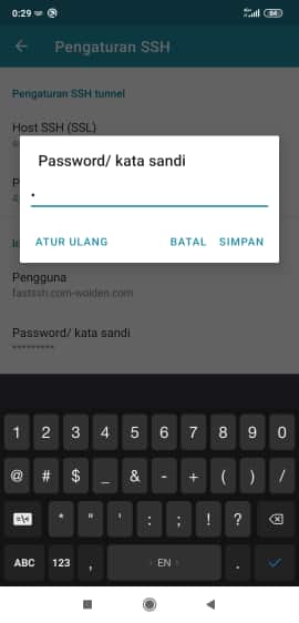 Setting SSH di HTTP Injector