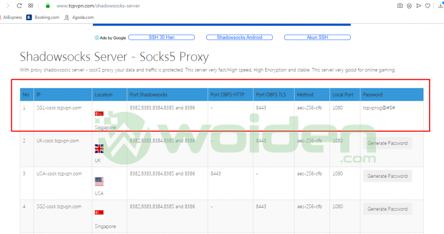 Shadowsocks gratis