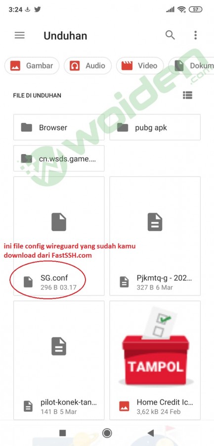 setting wireguard di android