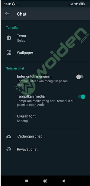 WhatsApp Mode Gelap dark mode