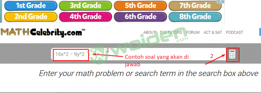 Menjawab soal matematika dengan situs online