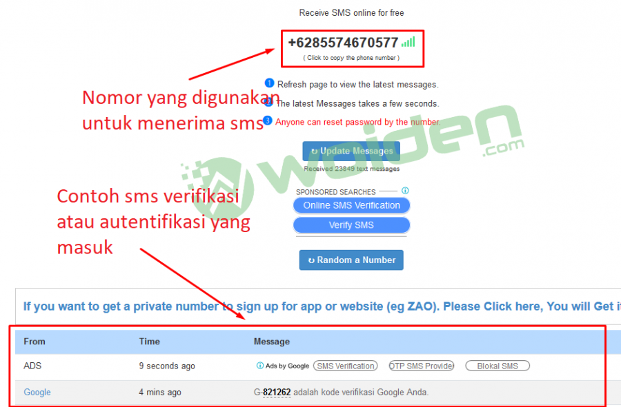 Cara Mendapatkan Nomor Hp Virtual Untuk Daftar Akun