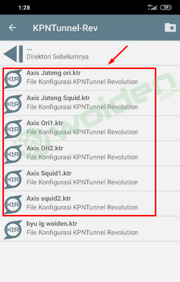 config axis kpntunnel