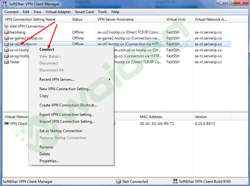 Softether dengan inject di pc