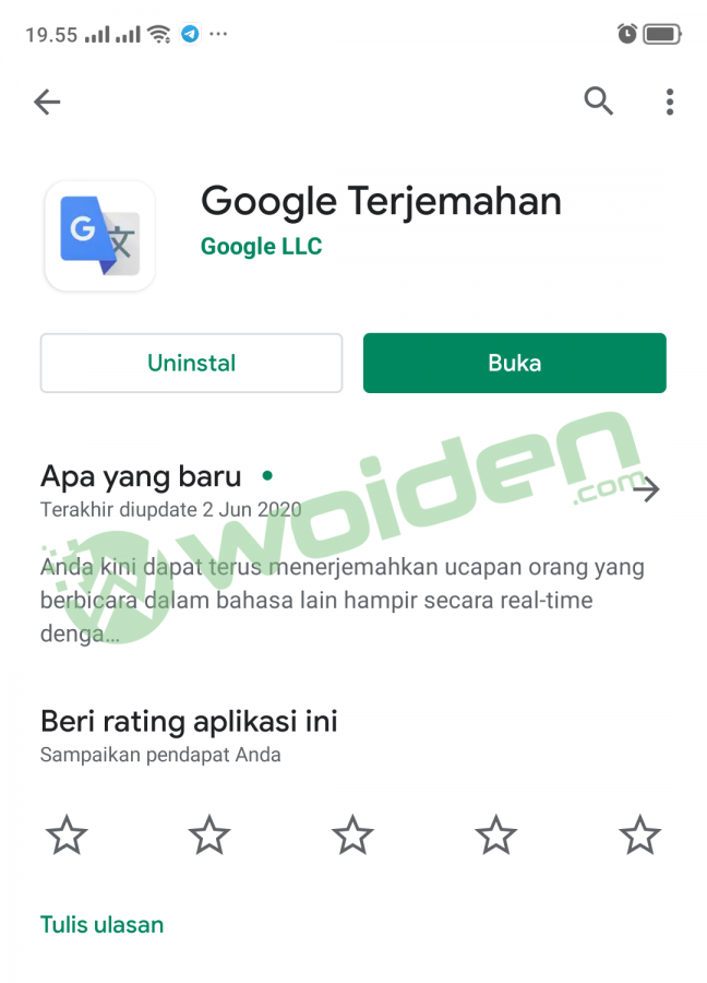 Aplikasi google terjemahan