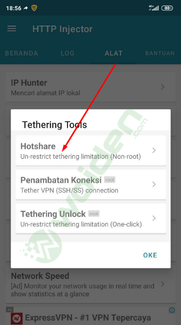 Cara Hotspot Tethering V2Ray