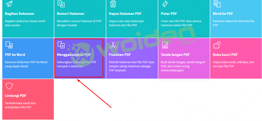 Menggabungkan file PDF tanpa aplikasi