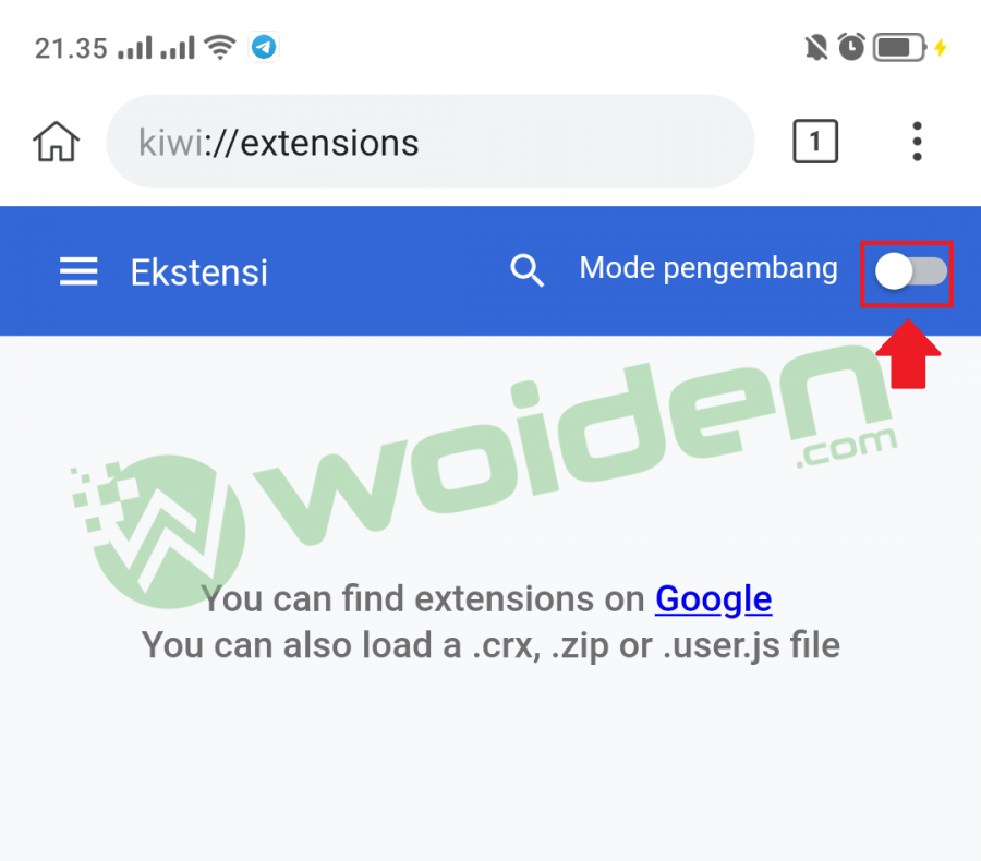trik menginstall extension chrome di browser smartphone