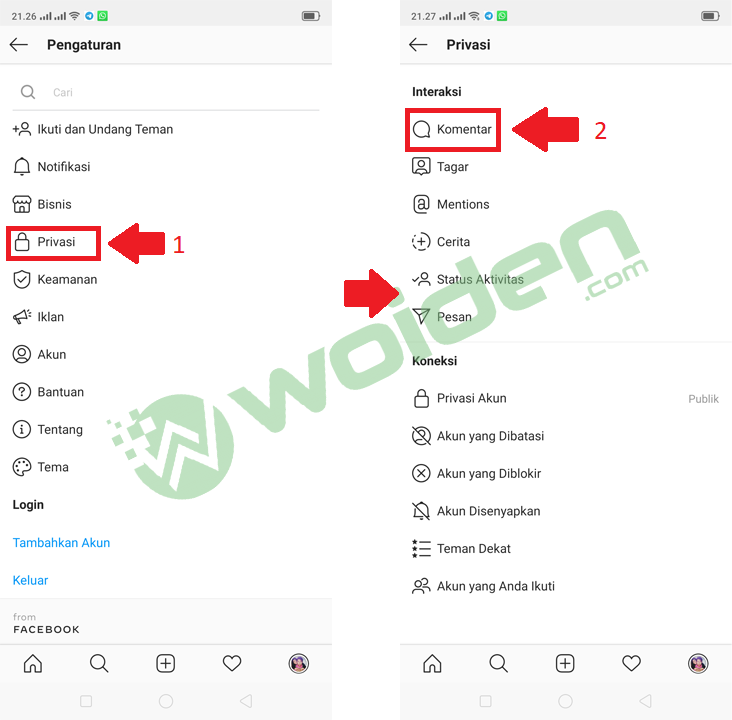filter komentar tidak enak di instagram