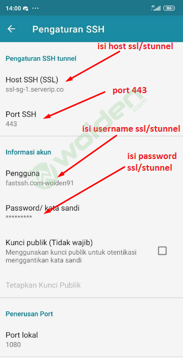 setting ssh di hi