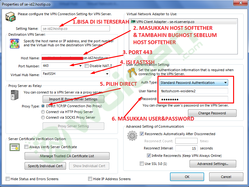 Setting Indosat Unlimited Dengan Softether