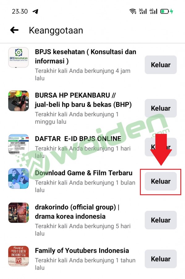 cara mudah keluar dari grup fb sekaligus