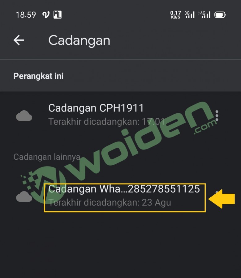 cara melihat backup data whatsapp 